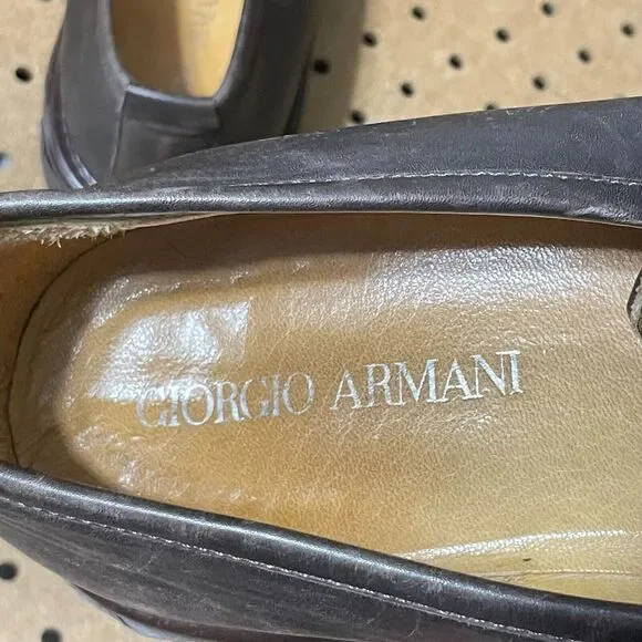 Giorgio Armani Penny Loafer Shoes Vibram Italy Brown Size US 11.5 / EU 44.5 Men
